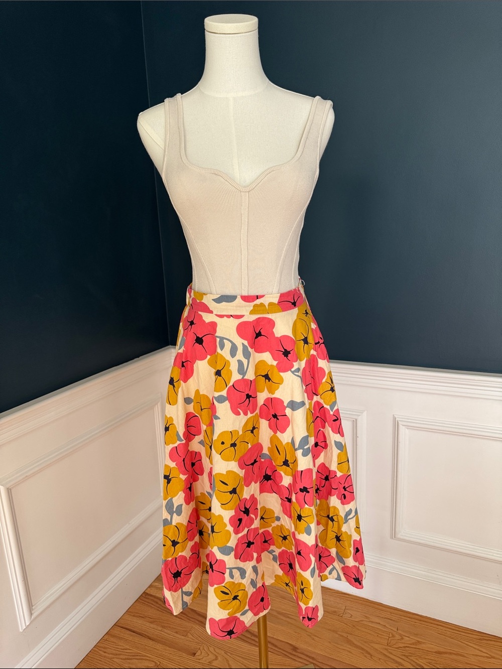 Tulip B Floral Circle Skirt in Pink & Yellow